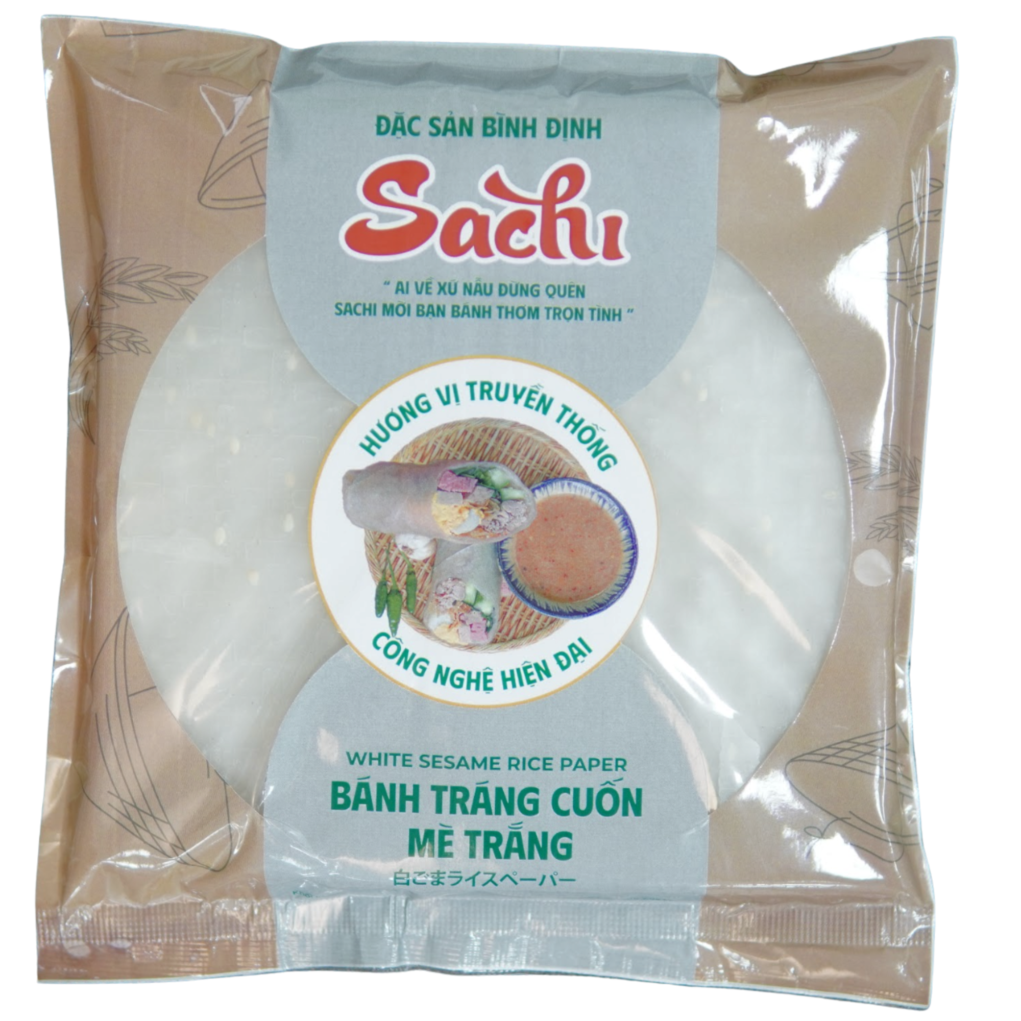 SACHI WHITE SESAME RICE PAPER (SQUARE/ROUND 16CM) - SACHI | Foodil