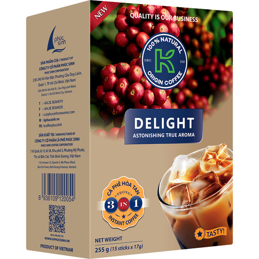 K COFFEE DELIGHT INSTANT 3IN1 BOX 255GR