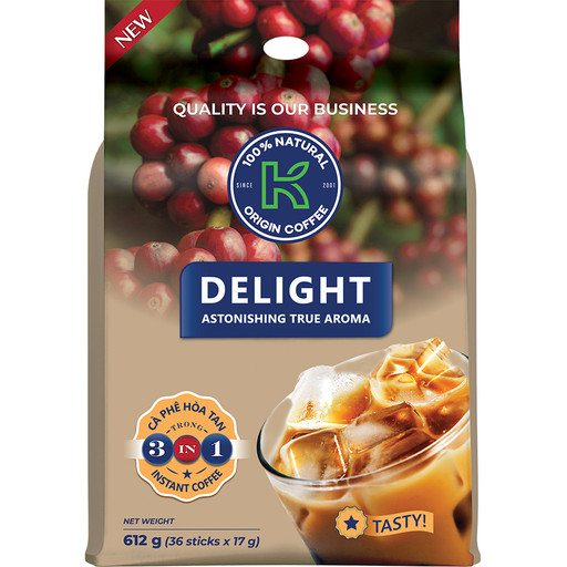 K COFFEE DELIGHT INSTANT 3IN1 BAG 612G (36 sticks)