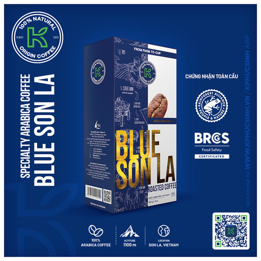 K COFFEE ROASTED AND GROUND ARABICA COFFEE BLUE SONLA 454G