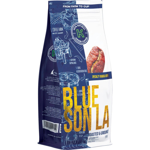 K COFFEE ROASTED AND GROUND ARABICA COFFEE BLUE SONLA 454G