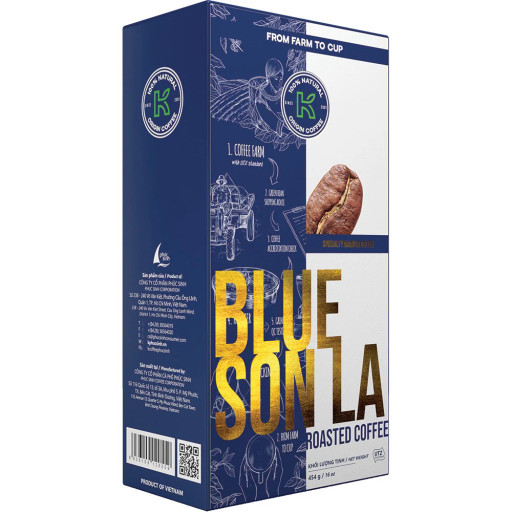 K COFFEE ROASTED AND GROUND ARABICA COFFEE BLUE SONLA 454G