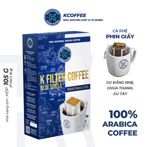 K COFFEE FILTER BLUE SONLA 105G (7 sachets)